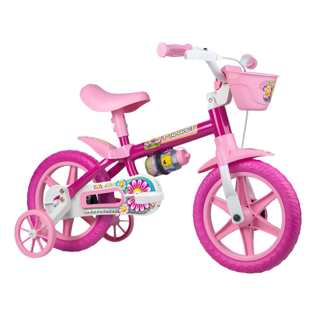 Bicicleta Infantil Nathor Aro 12 Modelo Flower