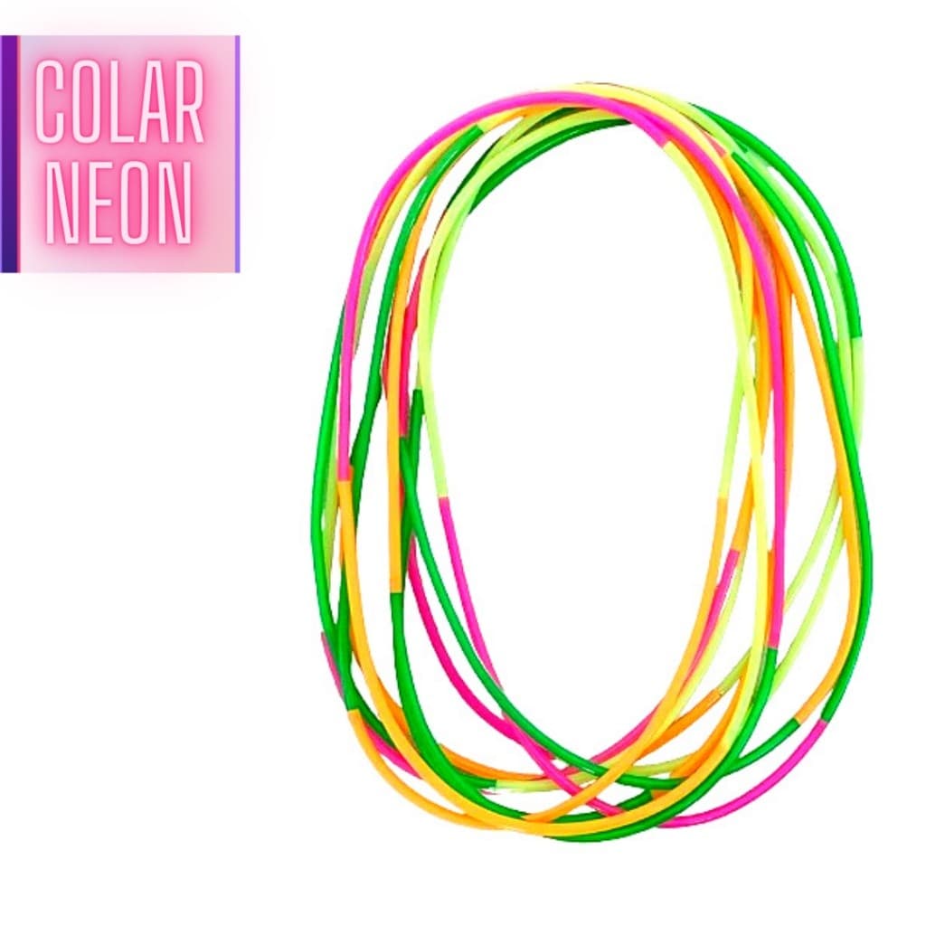 20 Colares Neon Brilha na Luz Negra Adereços para Festa Neon