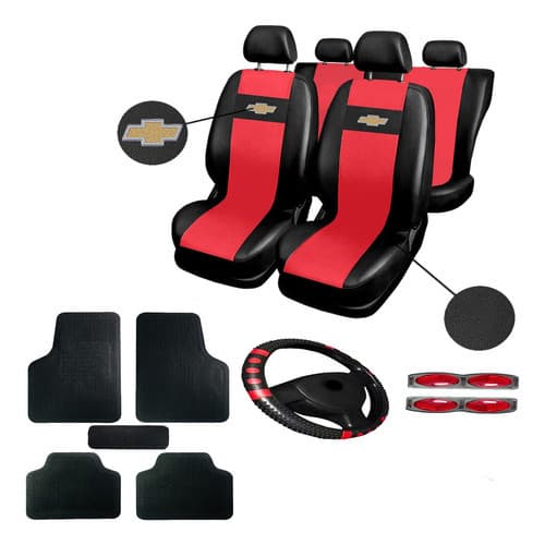Capa Banco Carro Couro + Tapete Sport Corsa Wind 2-4 Portas