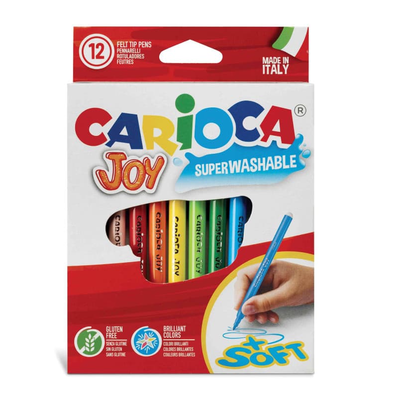 Canetinha Hidrográfica Super Lavável 12 Cores Joy Carioca