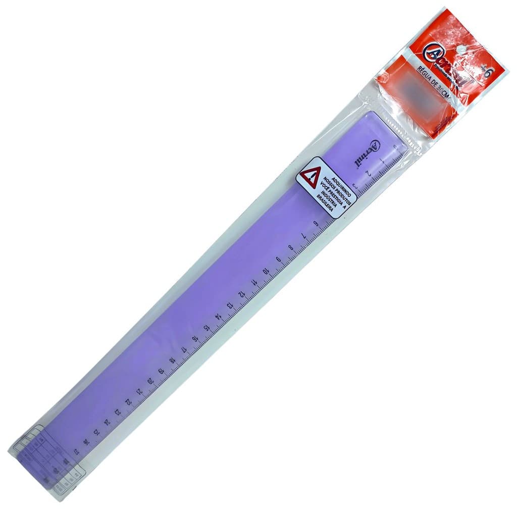 Regua Acrinil 30Cm Escolar Artesanato Cor Lilas Unidade