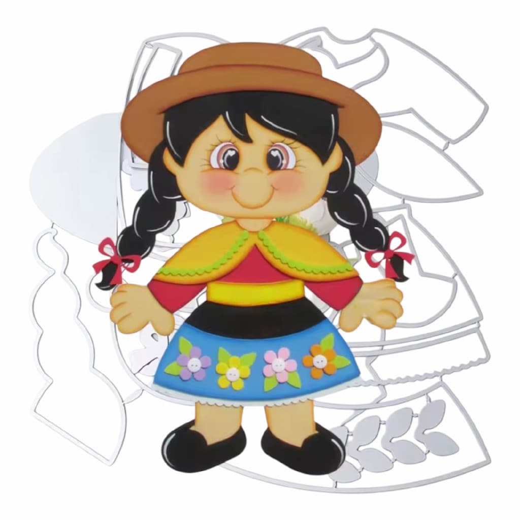 Faca De Corte E Relevo Menina Anna  30 cm