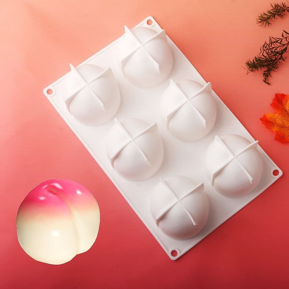 6 molde de bolo de Mousse de pêssego DIY tridimensional grande Shou pêssego bolo de Chocolate sobremesa molde de cozimen