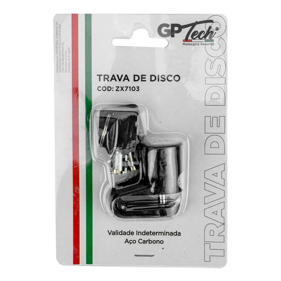 Trava De Disco Zx7103 Preta Para Moto | Gp Tech