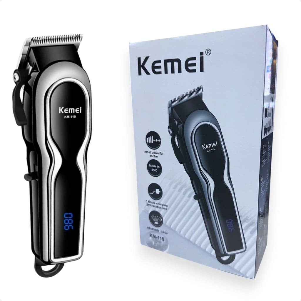 Maquina Km-119 Kemei Corte de Cabelo Sem Fio Profissional