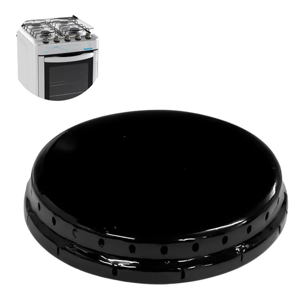 Espalhadora de Chama em Alumínio Para Fogão Esmaltec Esmaltado Grande Preto