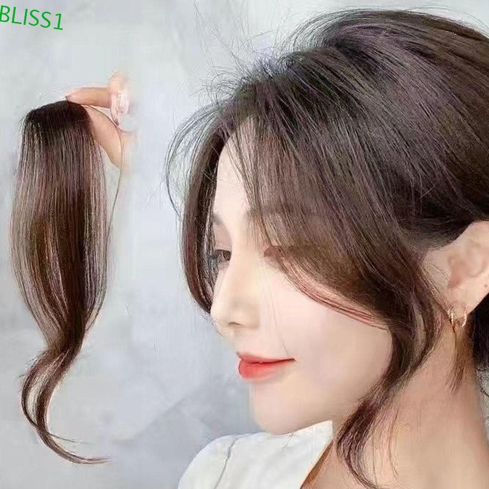 BLISS1 Parte Média Franja Clipe Na Testa Acessórios De Cabelo Fibra Resistente Ao Calor Feminino Peruca De Síntese Preta