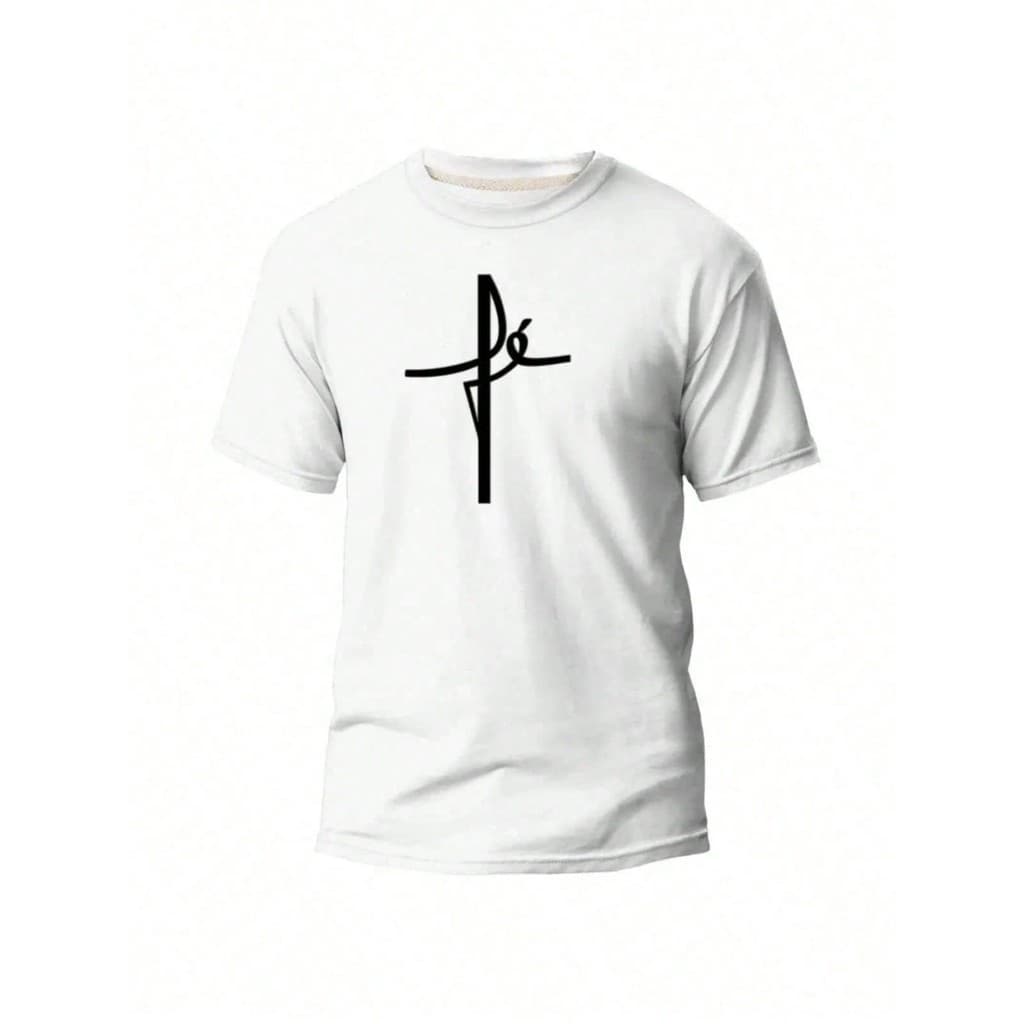 Camiseta Camisa Basica Fé Estampada Casual Algodão Malha 30.1