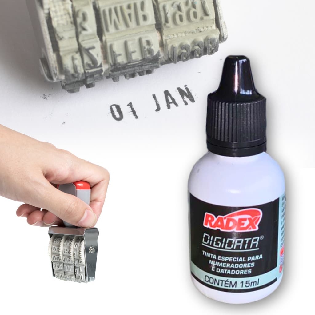Tinta Refil Para Carimbo Datador Numerador Cor Preto 15ml