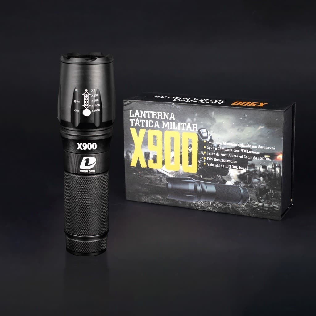 Lanterna Tática Militar X900 LED Super Potente Recarregável