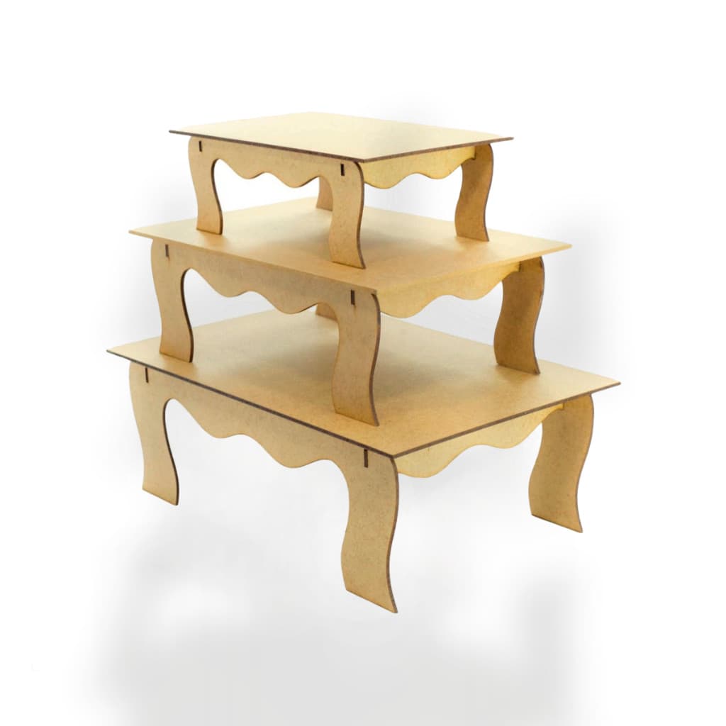 Conjunto Bandeja Banquinho Retangular MDF Ideal para Festas e Eventos