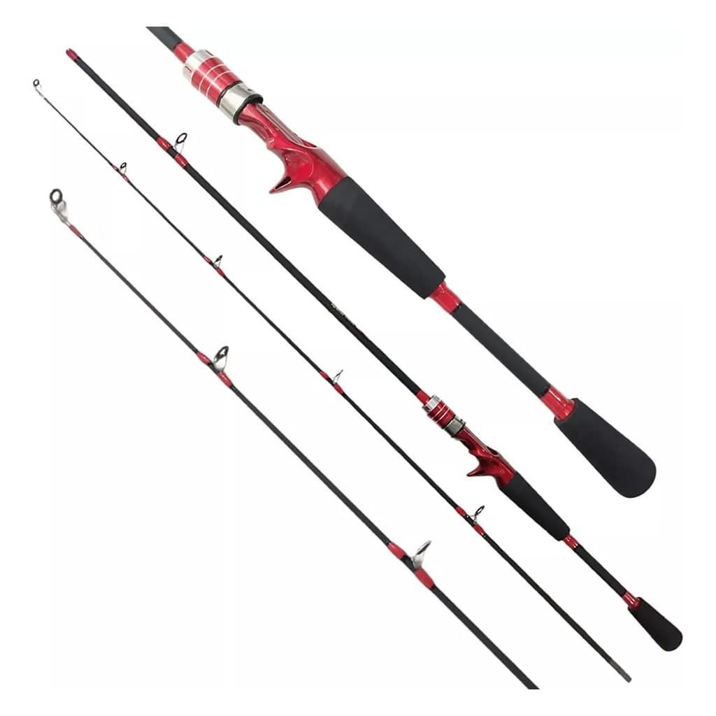 Vara De Pesca 1,80m 2 Partes Fibra De Carbono Para  Carretilha 10lbs Reforçada leve 100g