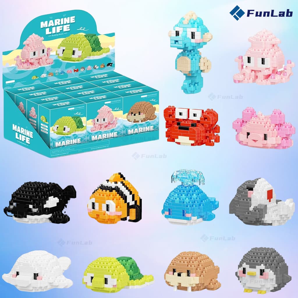 Bloquinhos Pedagógicos - Presente Perfeito para Aniversários com Temática Oceânica Blocos de Montar