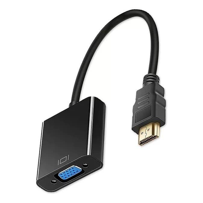 Adaptador HDMI PARA VGA Nova Voo 15cm Preto - PC/Notebook/TV/Monitor | Plástico Durável | Conexão Estável Áudio e Vídeo