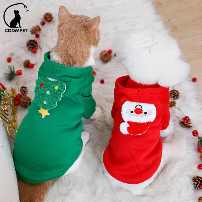 Novo Estilo Casaco Gato Roupas Cachorro De Natal Teddy Bichon Pomeranian Moletom Com Capuz