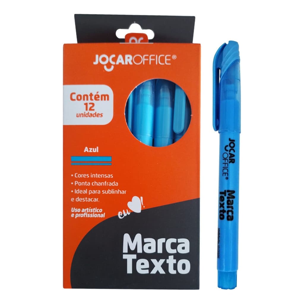 Marca Texto Slim Cx/12 Unds Jocar Office Escolar Marcador
