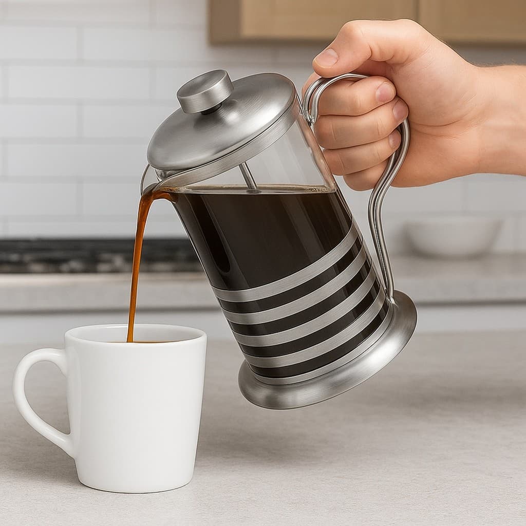 Cafeteira Prensa Francesa Manual Em Aço Inox 600ml Café Chá