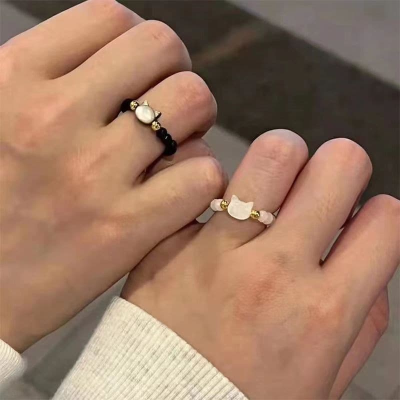 Anel De Casal De Gato Fofo Para Meninas Doces E Meninos Legais Joias Como Presente Dia Dos Namorados