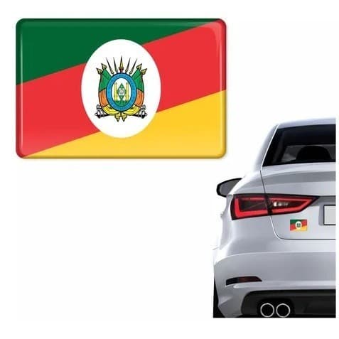 Emblema Bandeira Adesiva Resinada Rio Grande do Sul 4,0 X 6,0