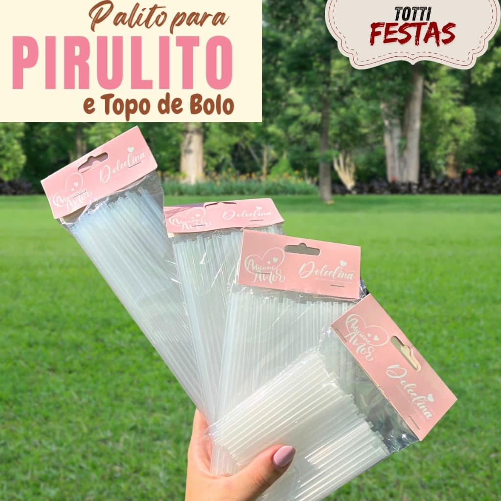 9/14/20/28cm Palito Para Pirulito e Topo de Bolo Cristal Transparente 4 tamanhos 9/14/20/28cm
