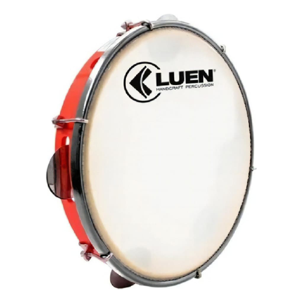 Pandeiro Luen 12 Abs Vermelho 7 Afin Plat E Aro Inox
