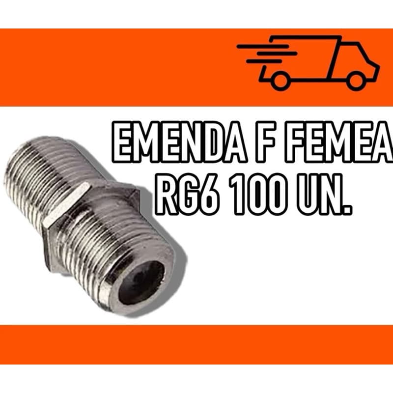 Emenda F Fêmea X Fêmea Cabo Rg6 100 Unidades