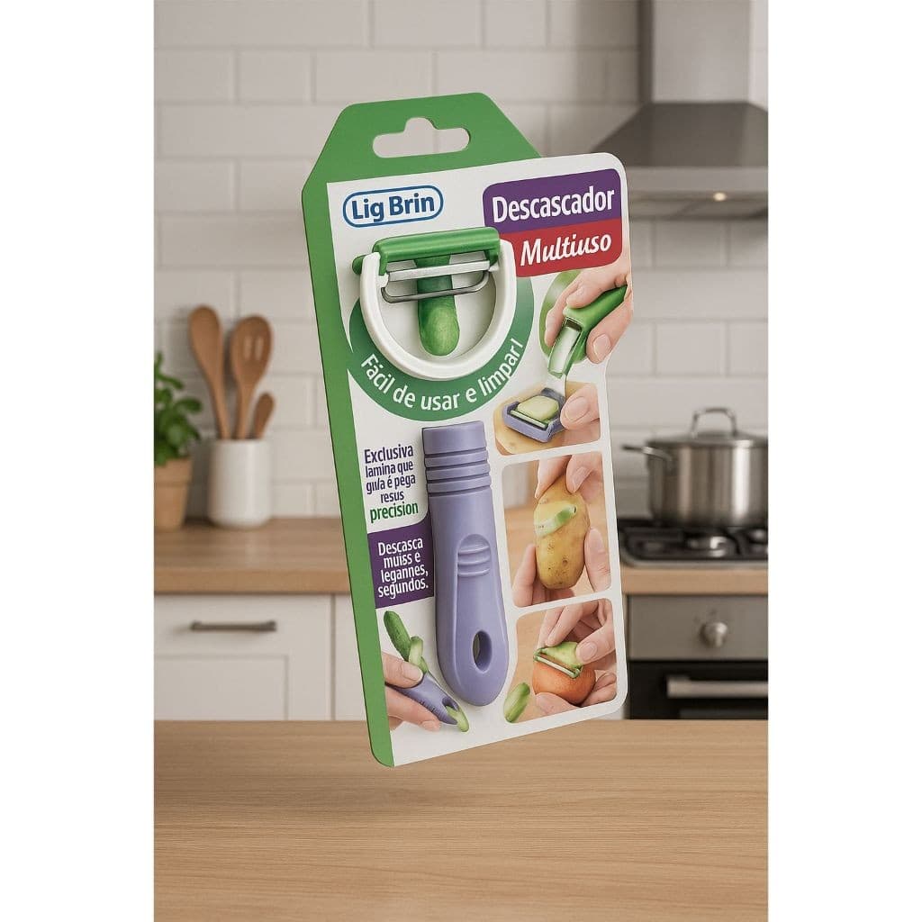 Descascador de Legumes Fatiador Multiuso de Alimentos Frutas e Verduras