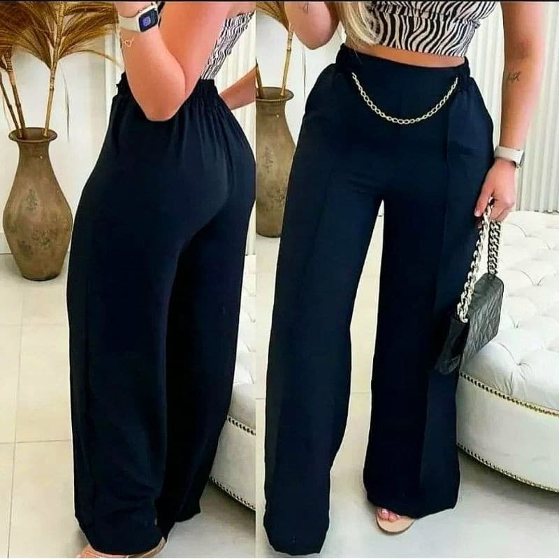 Calça Pantalona  P M G GG Cintura Alta