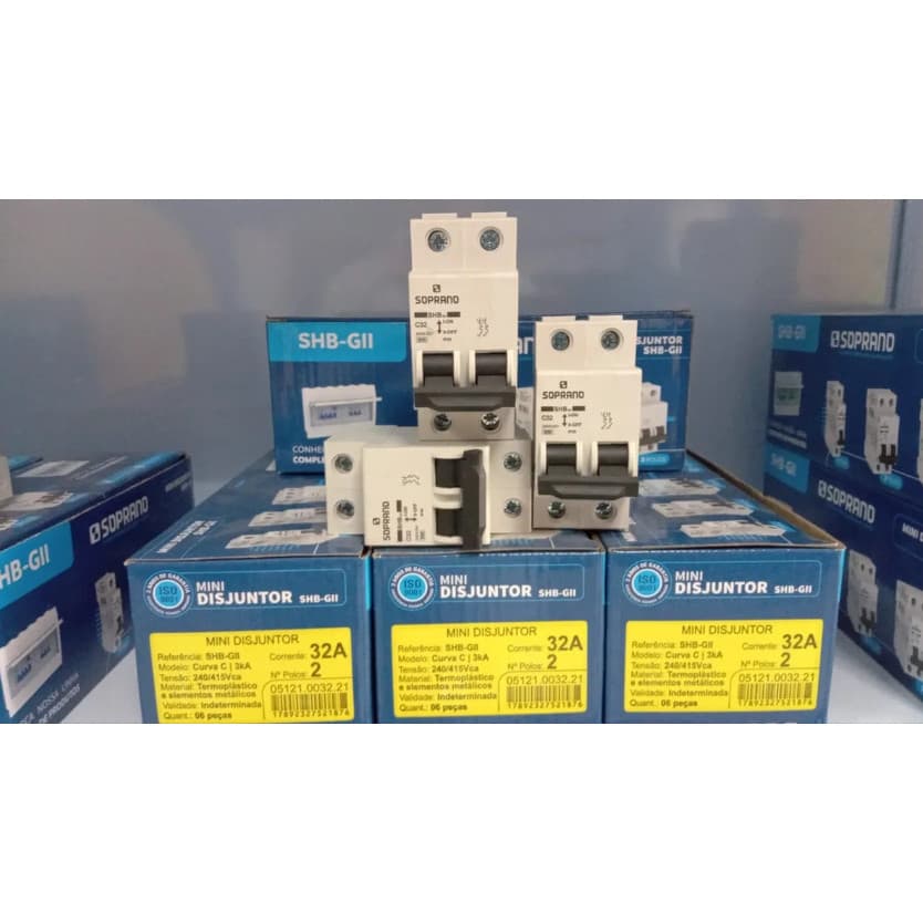 Disjuntor Bipolar Din Shb2 Gii-c032a Soprano