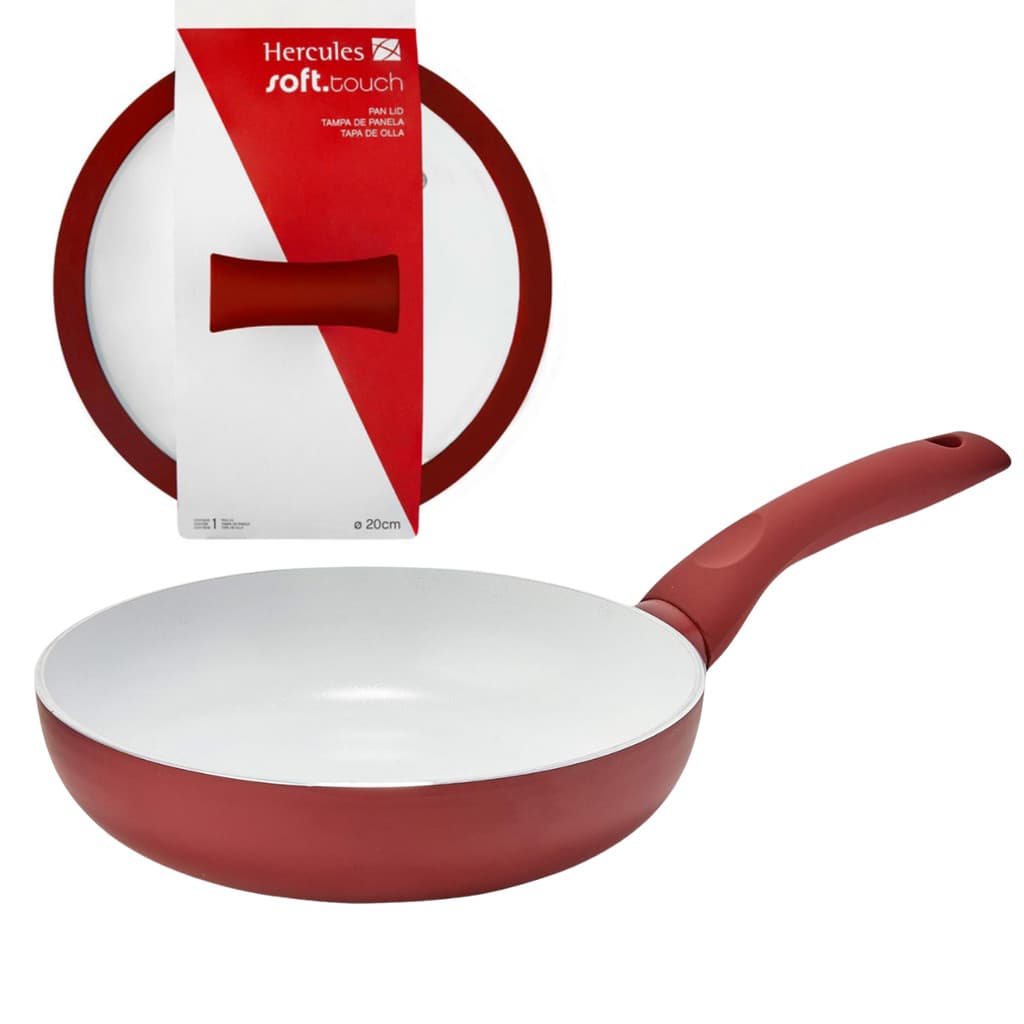 Frigideira Com Tampa Vidro Temperado Premium Cerâmica Antiaderente 22cm e 24cm Casa Cozinha