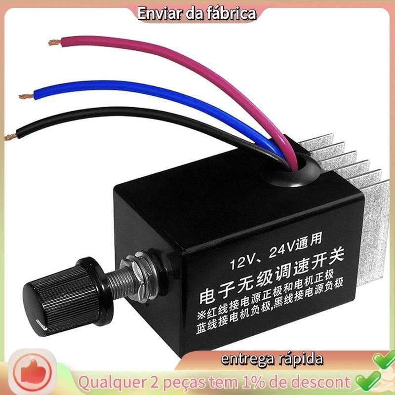 1Pc Regulador De Velocidade Do Motor DC 12V/24V 10 Um Interruptor Controlador Para Carro Caminhão Ventilador Aquecedor C