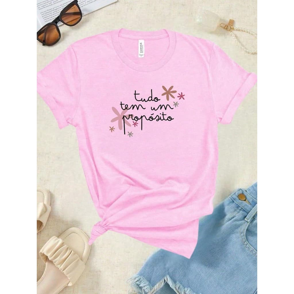 Blusa Feminina Algodão Cristã Evangélica TShirt Camiseta Onde há Fé Marsala