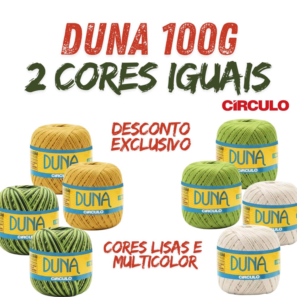 Kit de Linha Fio Duna 170m 100g Circulo - kit com 2 cores iguais