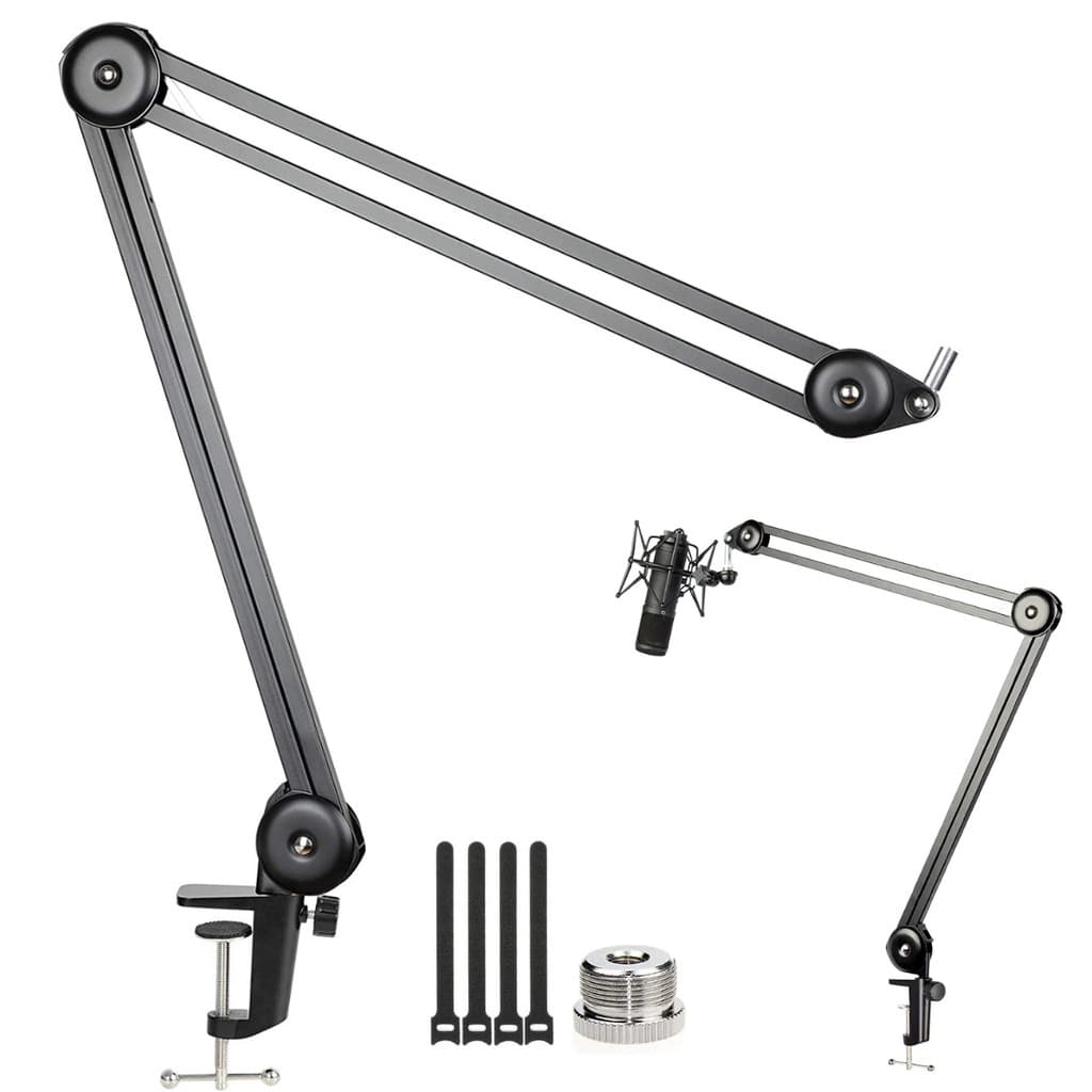 Suporte Pedestal Braço Profissional de Mesa Articulado Para Microfone