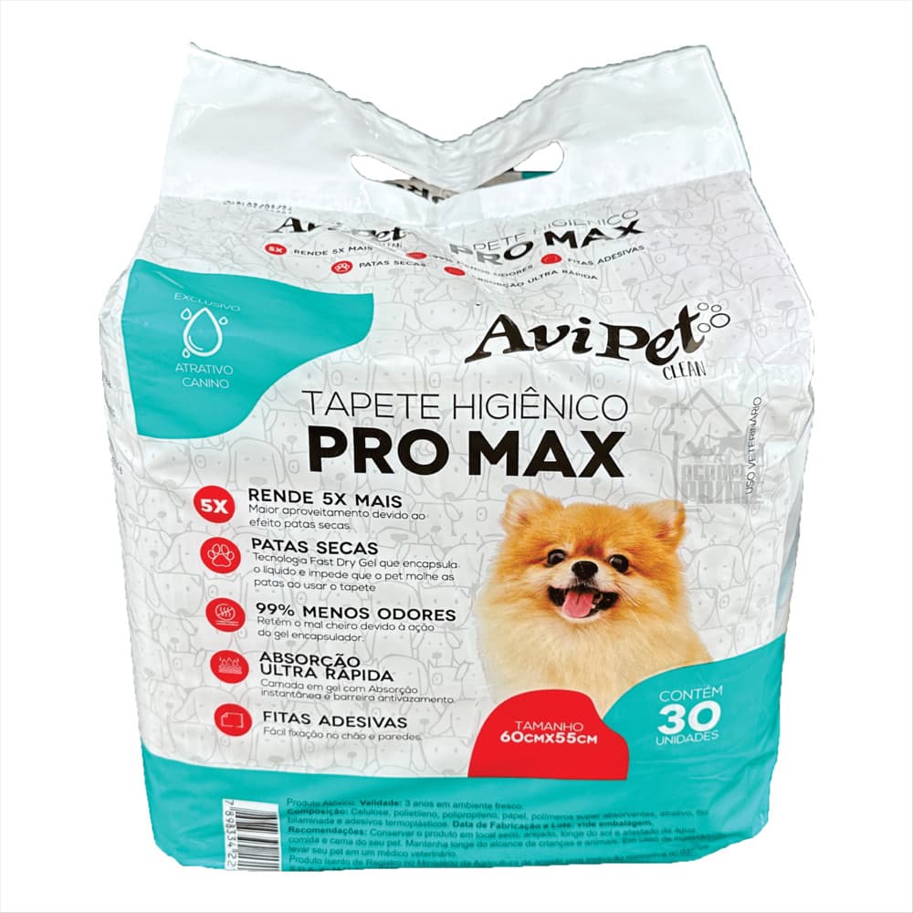 Tapete Higiênico Pro Max Avipet 60x55cm c/ 30 un.