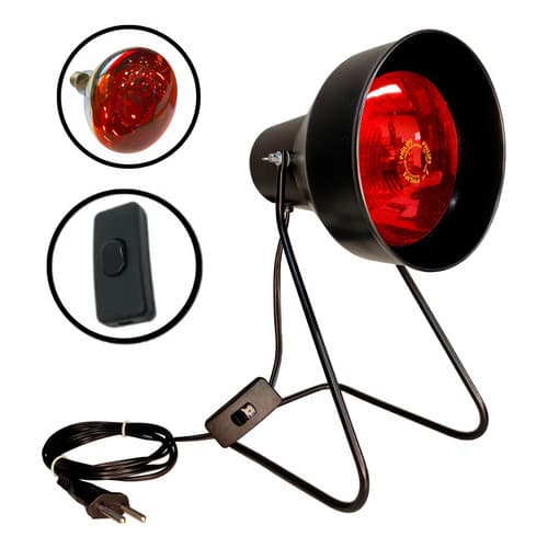 Suporte Fisioterapia Preto + Lâmpada Infravermelho 250w 220v
