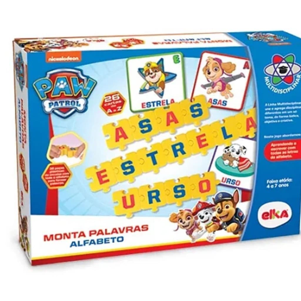 Jogo Patrulha Canina Monta Palavras Alfabeto - 1268 - Elka