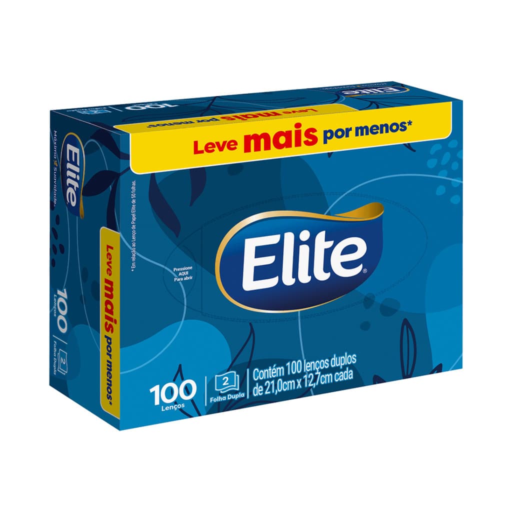 Lenço De Papel Elite  100 Folhas, Alta Absorção E Conforto