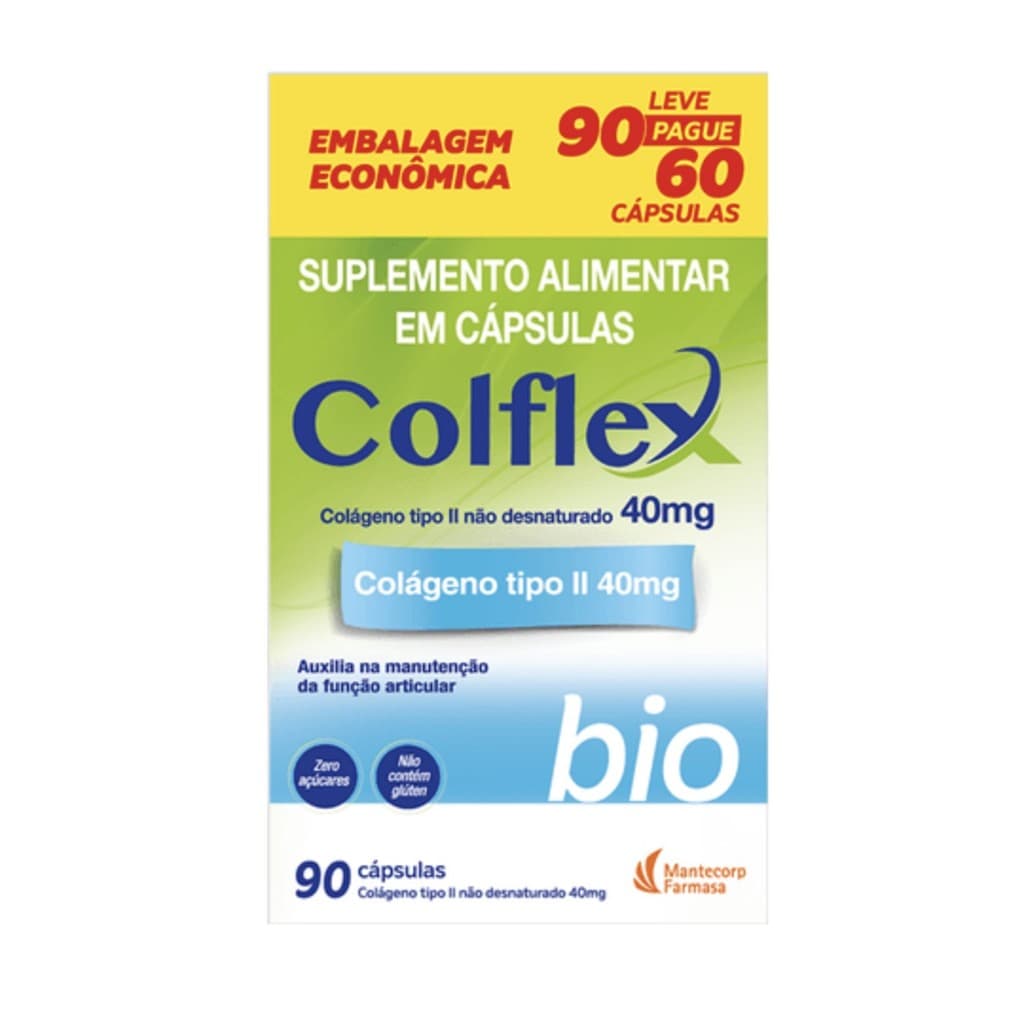 Suplemento Alimentar Colflex Bio 40mg com 90 capsulas