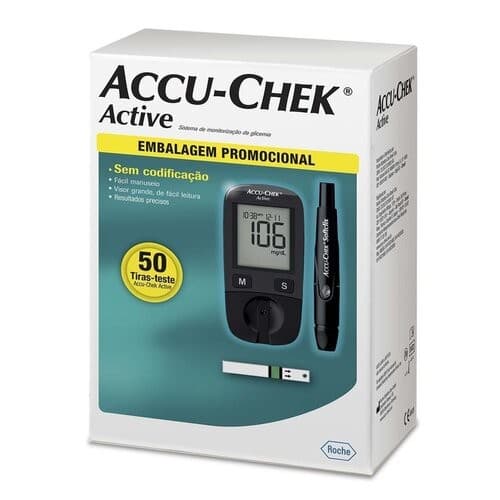 Medidor de Glicose Accu-chek Active Completo com 50 Tiras