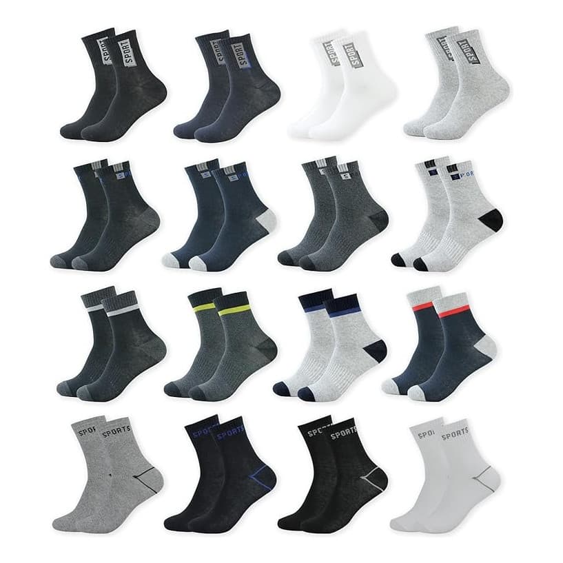 Kit 12 Pares Meia Masculino Cano Alto