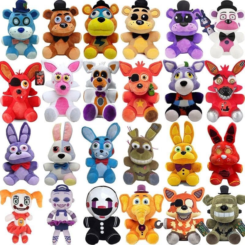 Brinquedo de Pelúcia 25cm FNAF Brinquedos de Pelúcia Boneca Jogo Five Nights at Freddy's Chica Bonnie Foxy Brinquedos de