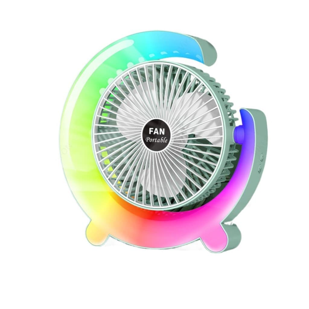 ventilador G de mesa portátil usb desktop rgb luz refrigeração silencioso para casa escritório 3 ajuste de velocidade