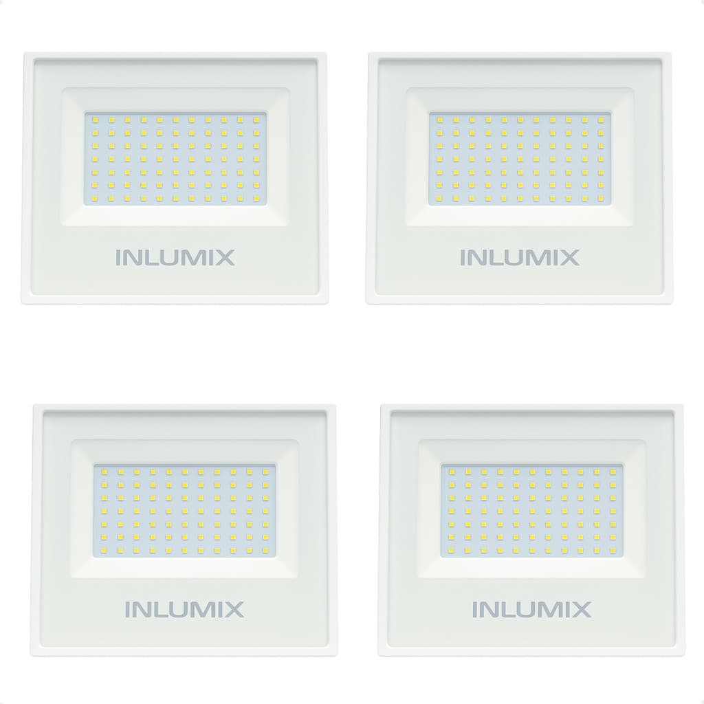 Kit 4 Refletor Inlumix Led TR Slim 50W 6500K Branco Bivolt