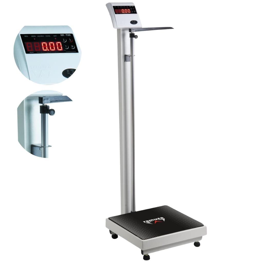 Balança Antropométrica Digital 200kg LED 35x35 Balança Corporal Inmetro Ramuza
