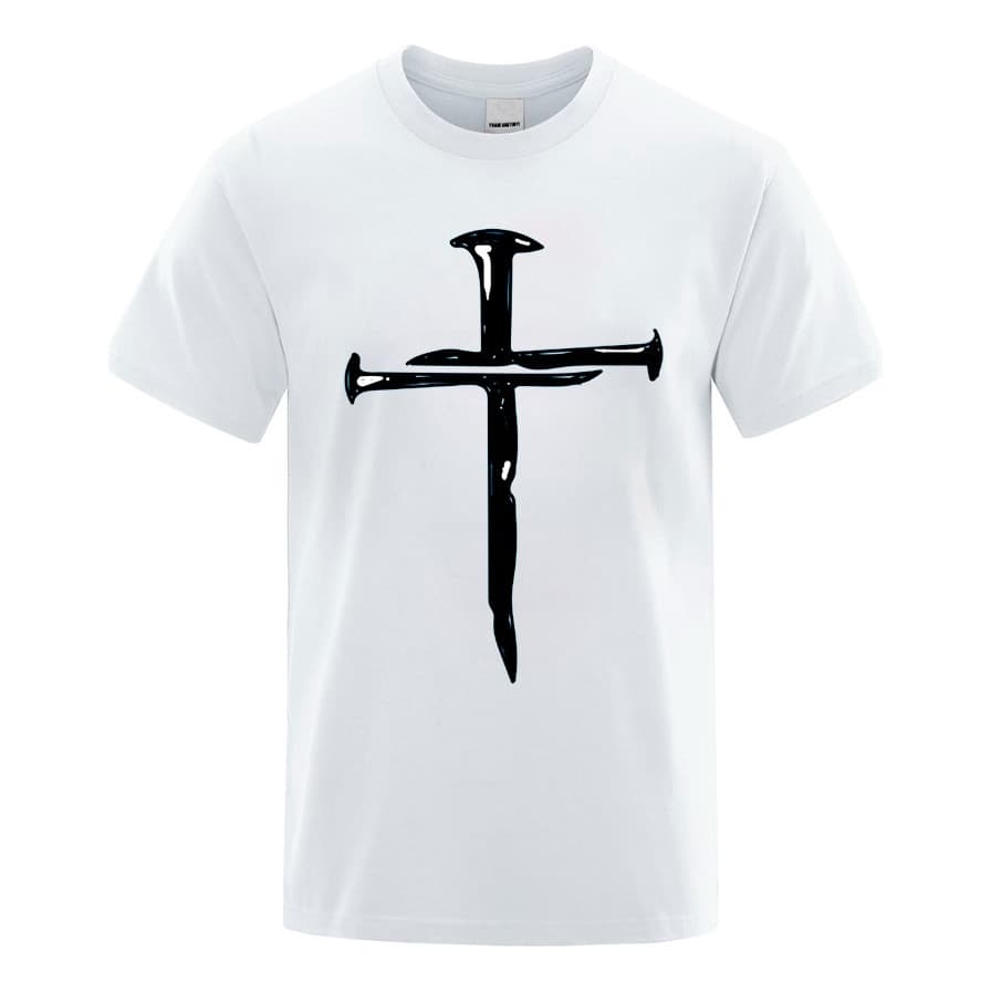 Camiseta Gospel Católico Evangelico Cruz Cravos Pregos Jesus