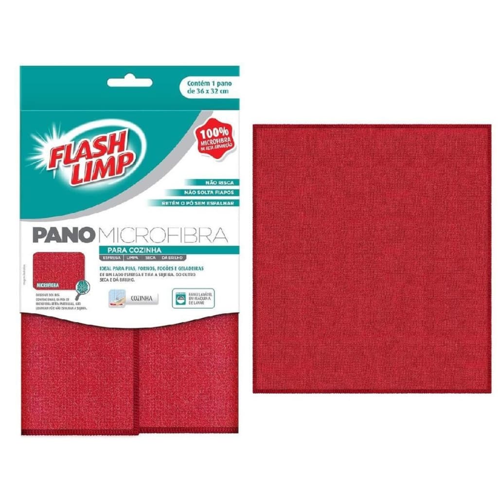 Pano Microfibra Multiuso 3 Peças para Carro, Casa e Limpeza de Superfícies na Cozinha