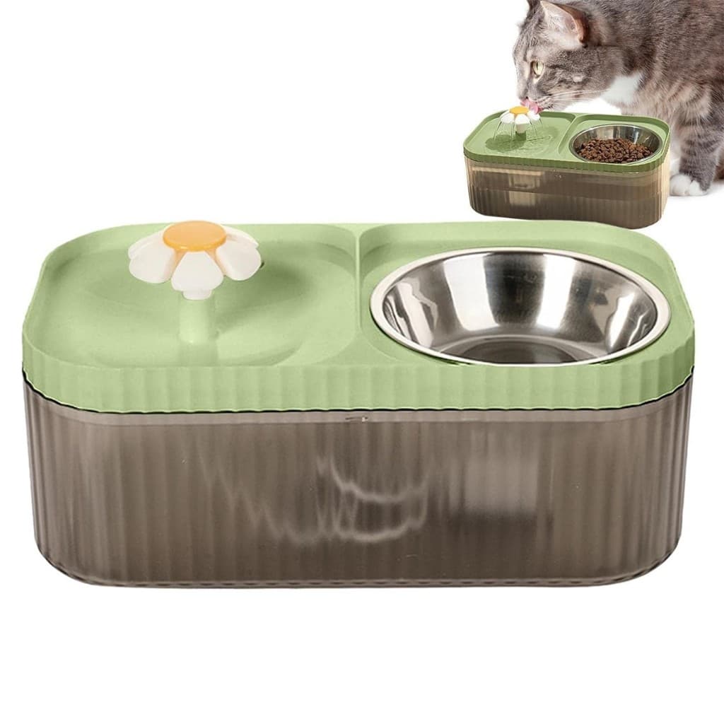 Fonte Tigela Dispenser Comedouro Bebedouro Para Pets 2 em 1 Cachorro Gato Animais