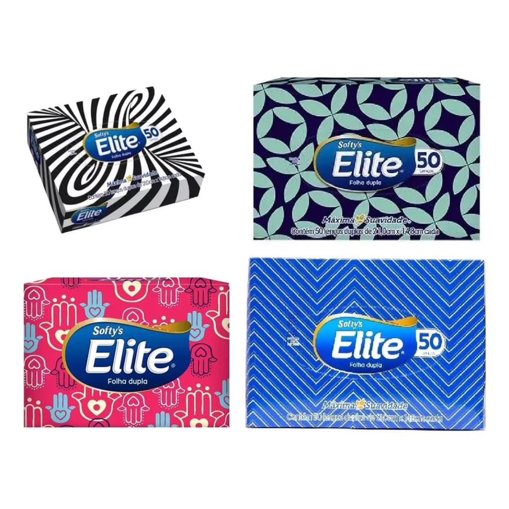 Lenço De Papel Elite Folha Dupla  50 Folhas, Suavidade