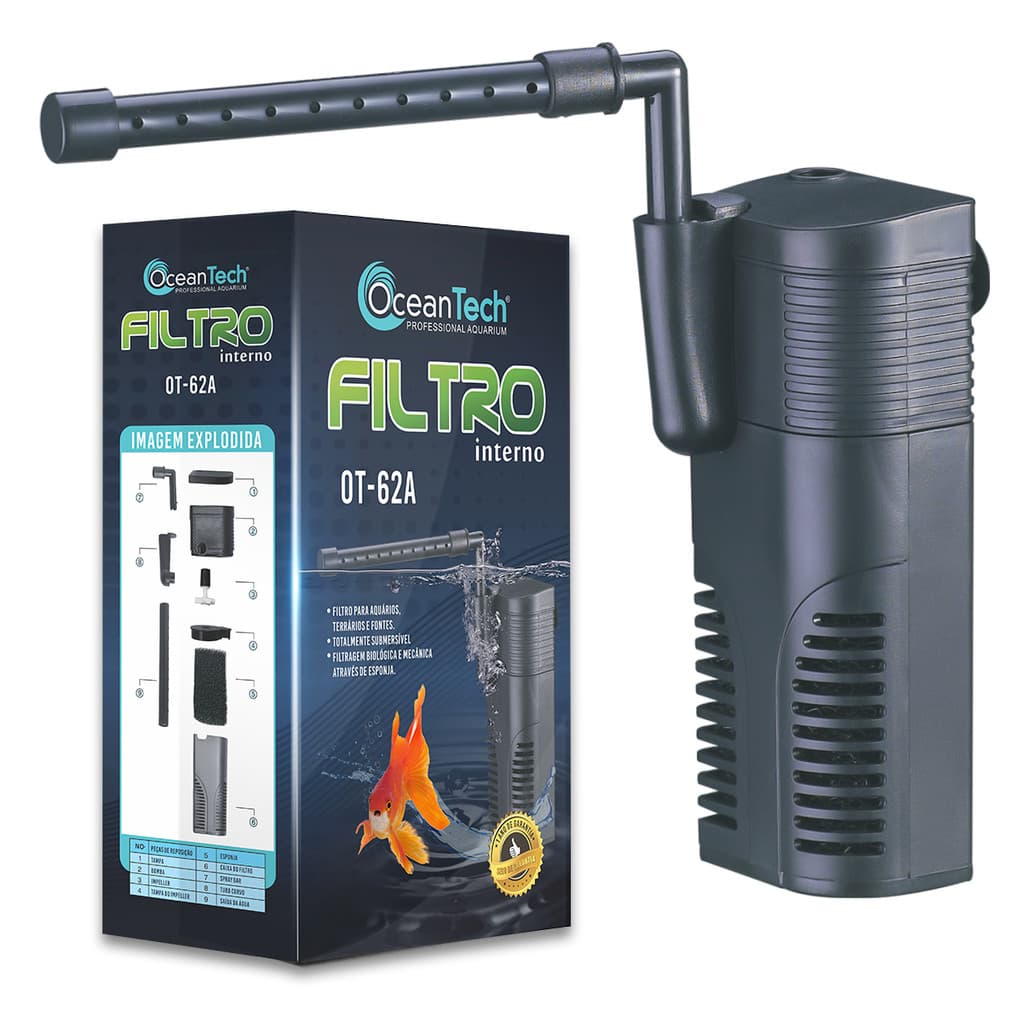 Filtro Interno OT-62A Ocean Tech 300 L/h Bomba para Aquário até 60 L